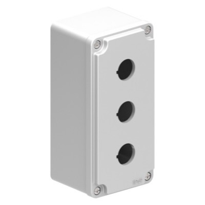 LPZM3A8 Lovato LPZM 3 Hole Empty Metal Enclosure for 22.5mm Control Actuators IP66/IP67 Grey Lid