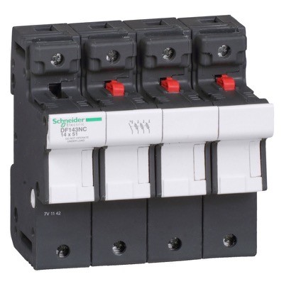 DF143NC Schneider TeSys DF 14 x 51mm 50A Triple Pole &amp; Neutral Fuse Carrier