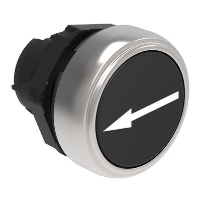 LPCB1142 Lovato Platinum Black Flush Pushbutton with &#039;ARROW&#039; Actuator 22.5mm Spring Return