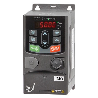 SD1-2.5A-21 IMO SD1 Series Variable Speed Drive 0.4kW 200-240V Single Phase Input 2.5A Three Phase Output IP20 Protection