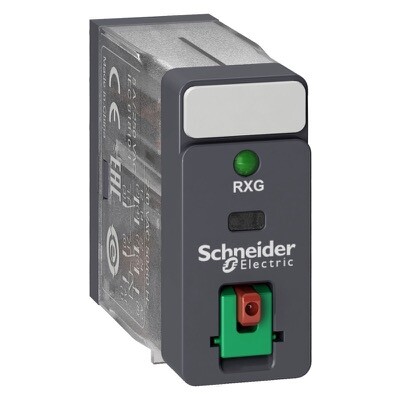 RXG22B7 Schneider Harmony RXG Interface Plug-in Relay 5A 2CO Lockable Test Button LED 24VAC