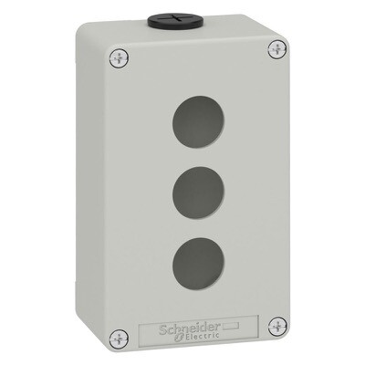 XAPD2203 Schneider Harmony XAPD Empty Grey 3 Hole Control Station Enclosure Die-cast Metal 130H x 80W x 52mmD