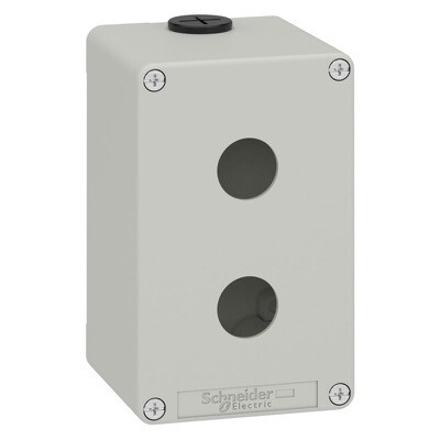 XAPD2502 Schneider Harmony XAPD Empty Grey 2 Hole Control Station Enclosure Die-cast Metal 130H x 80W x 77mmD