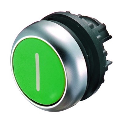 M22-DR-G-X1 Eaton RMQ-Titan Green Flush Pushbutton Actuator with &#039;I&#039; symbol 22.5mm 