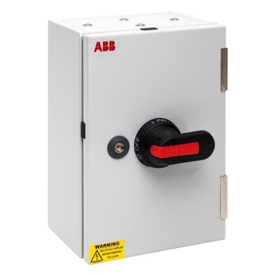 OT20FP-A ABB OT 20A 4 Pole Switch Disconnector in Mild Steel RAL7035 Enclosure IP65 300H x 200W x150mmD