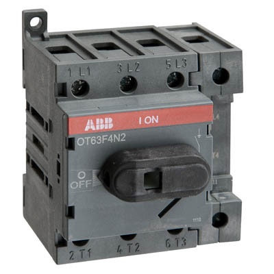 OT40F4N2 ABB OT 40A 4 Pole Isolator for Base or DIN Rail Mounting