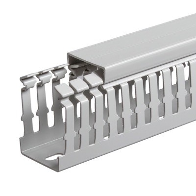 T1-ZH-25X60G IBOCO T1-ZH Zero Halogen Open Slot Panel Trunking 25W x 60H Grey RAL7035 Box of 48 Metres (24 Lengths) B12572