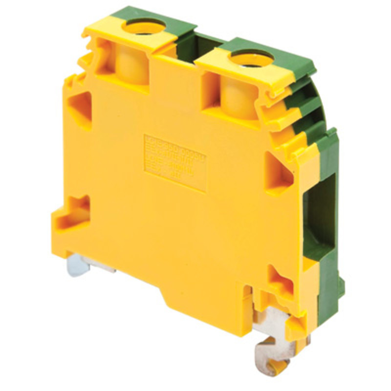 1SNA165115R1000 Entrelec SNA 10mm Earth DIN Rail Terminal for TS35 Rail Single Feed Through Green/Yellow MP10/10P