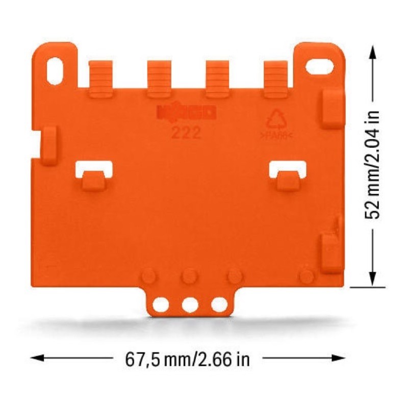 222-505 WAGO Strain Relief Plate for Mounting Carrier 221 or 222 Series