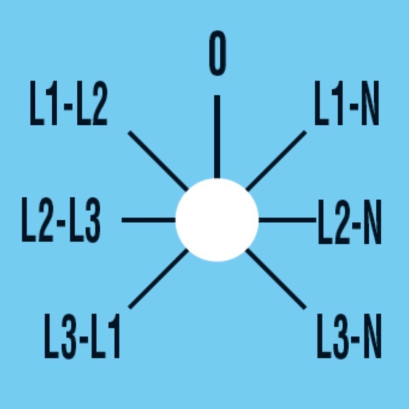 GX1666U Lovato GX 16A Voltmeter Switch 3 Phase to Phase Voltage &amp; 3 Phase Voltage readings 3 Wafers Scheme 66