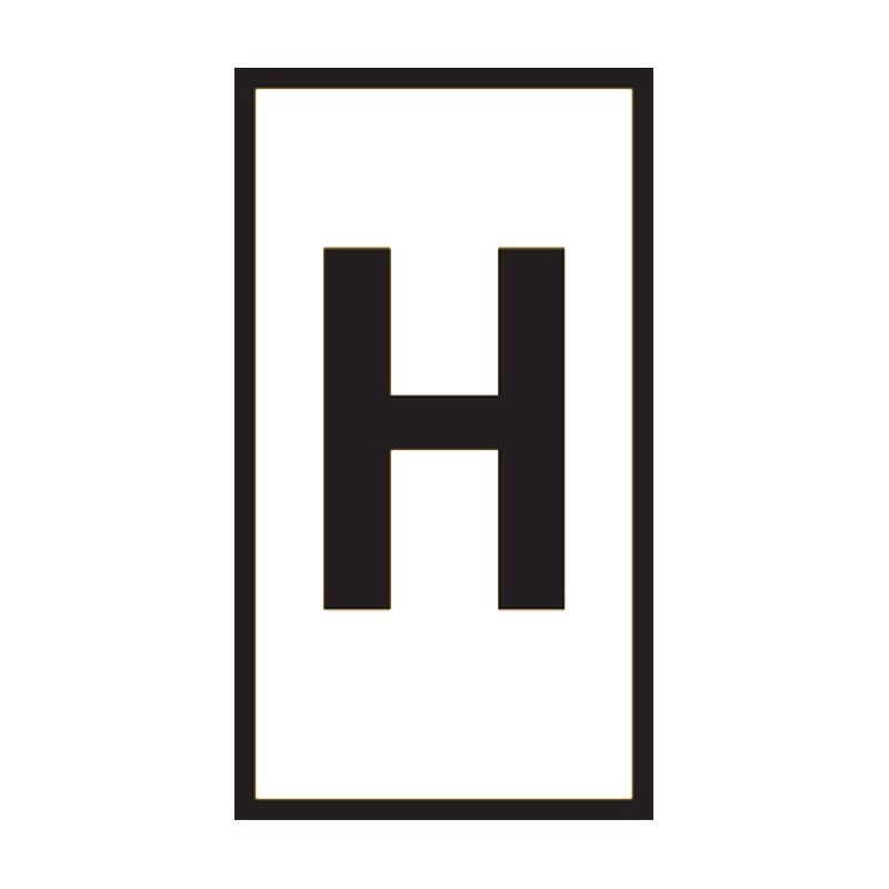 HODS85X5WE-100 H HellermannTyton HODS85 Marker Black on White &quot;H&quot; Pack of 100