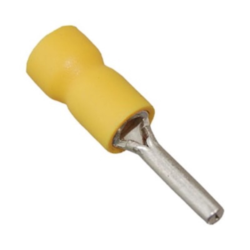 DVP5-14 Insulated Yellow Pin Crimp 14mm Long for 4-6mm Cable