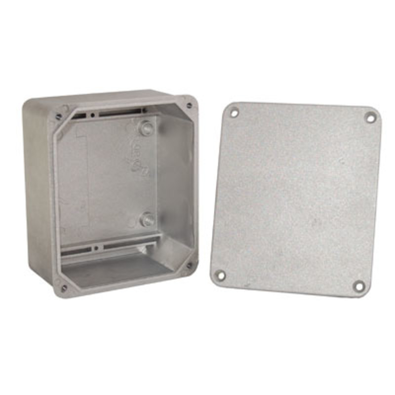 E160.135 RP Eleg Aluminium 160 x 135 x 81mmD Enclosure IP65 Sandblasted Finish External Fixing Brackets Included