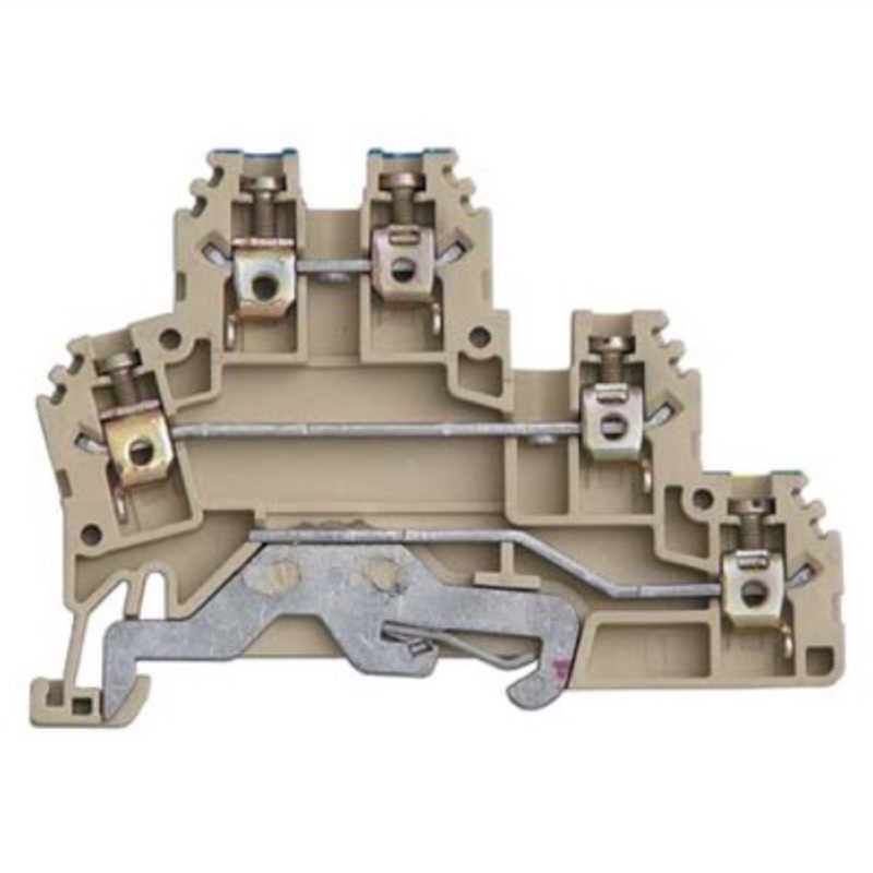 ERT2EBEIGE IMO ER 2.5mm Beige Double DIN Rail Terminal for TS35 Rail Double Feed Through.