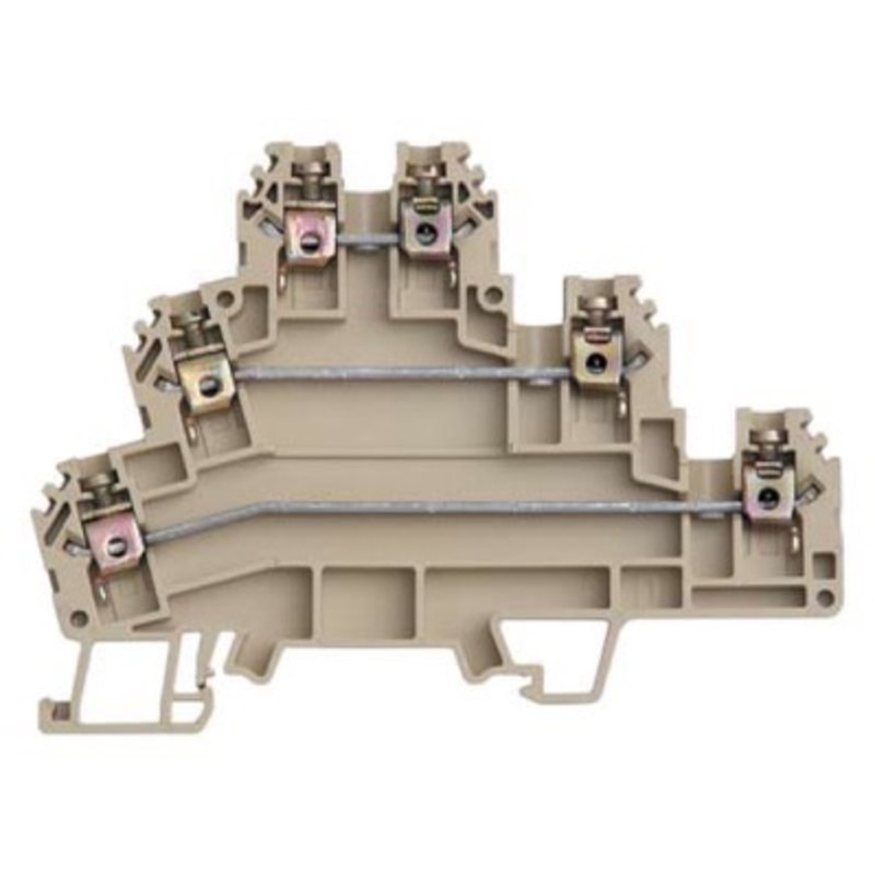 ERT3BEIGE IMO ER 2.5mm Beige Triple DIN Rail Terminal for TS35 Rail Triple Feed Through