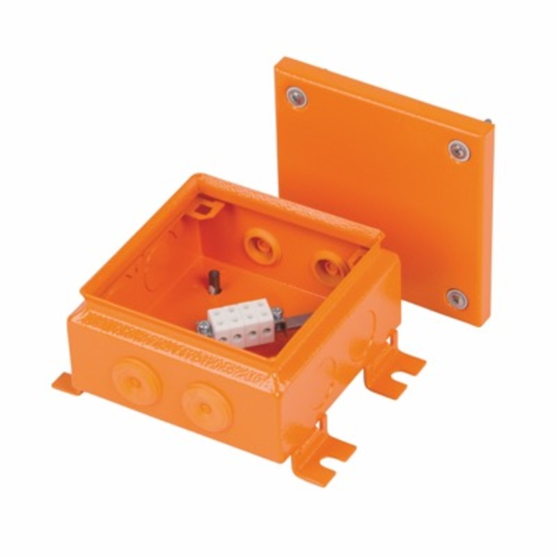 FPT1515FE46 Ensto Vulcano Mild Steel 150H x 150W x 80mmD Fire Protection Enclosure Lid IP65 Orange