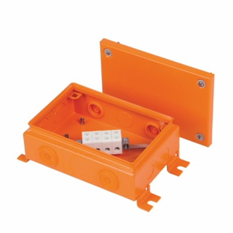 FPT2215FE416 Ensto Vulcano Mild Steel 220H x 150W x 80mmD Fire Protection Enclosure Lid IP65 Orange