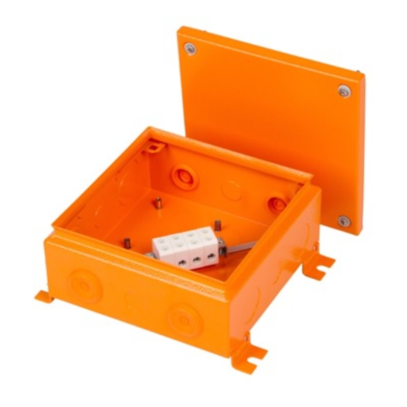 FPT2222FE416 Ensto Vulcano Mild Steel 220H x 220W x 100mmD Fire Protection Enclosure Lid IP65 Orange