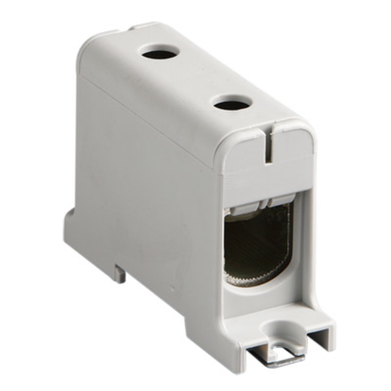 KE63 Ensto Clampo Pro 150mm Grey DIN Rail Terminal for TS35 Rail or Base Mounting Single Feed Through