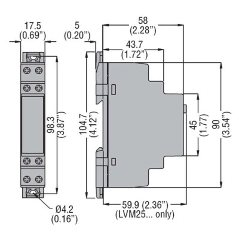 LVM25240 Lovato LVM Level Monitoring Relay 24-240V AC/DC Emptying or Filling Function Automatic Resetting