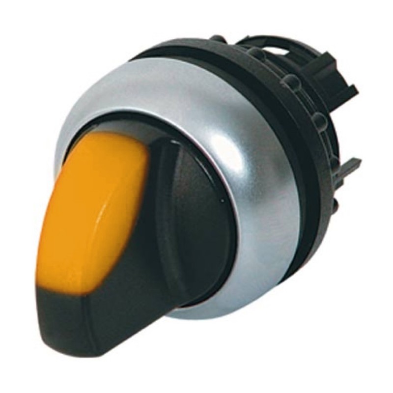 M22-WRLK3-Y Eaton RMQ-Titan 3 Position Yellow Illuminated Selector Switch Actuator I-O-II Stay Put 