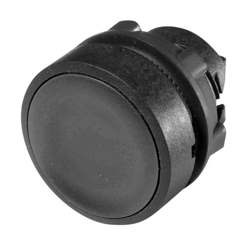 ZB5AA2 Schneider Harmony XB5 Black Pushbutton Actuator 22.5mm Spring Return Dark Grey Plastic Bezel