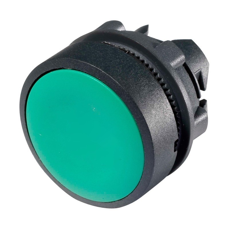 ZB5AA3 Schneider Harmony XB5 Green Pushbutton Actuator 22.5mm Spring Return Dark Grey Plastic Bezel