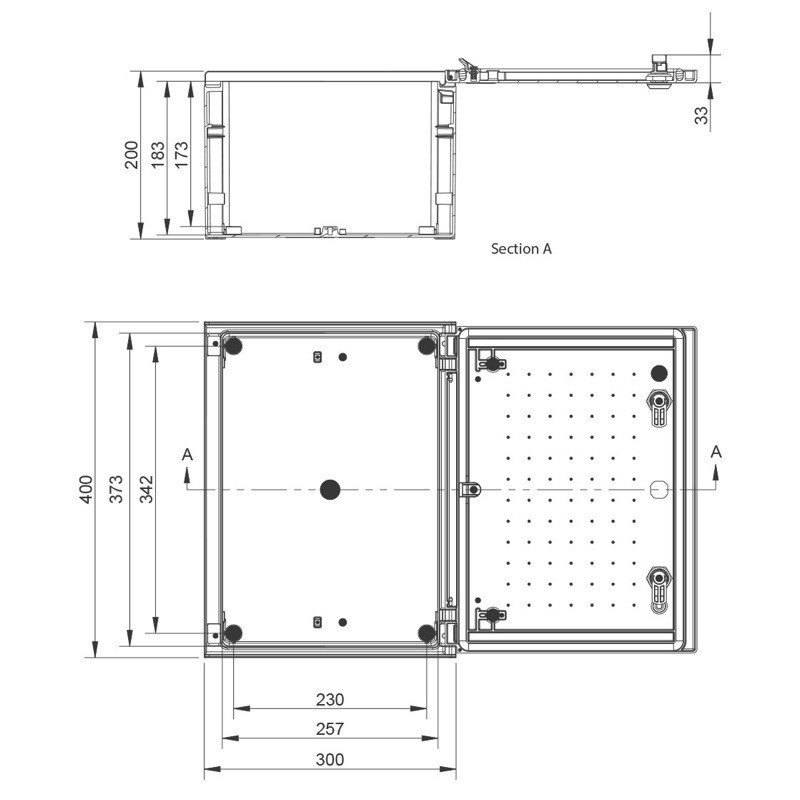 BRES-43P Uriarte Safybox BRES GRP 400H x 300W x 200mmD Wall Mounting Enclosure IP66 Polycarbonate Window