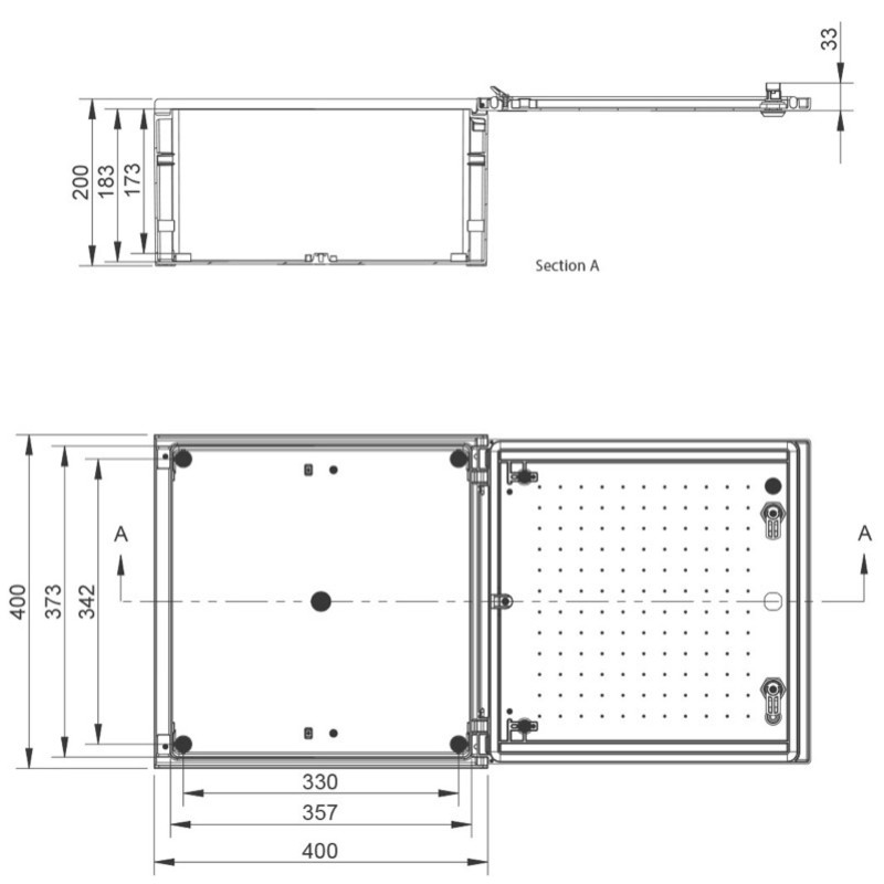 BRES-44P Uriarte Safybox BRES GRP 400H x 400W x 200mmD Wall Mounting Enclosure IP66 Polycarbonate Window