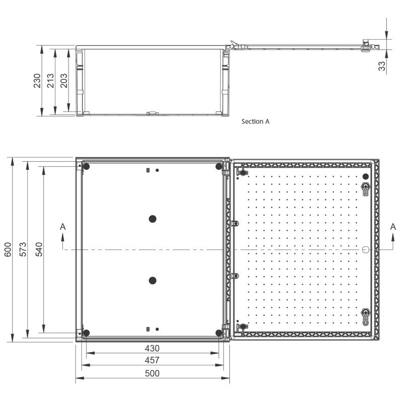 BRES-65P Uriarte Safybox BRES GRP 600H x 500W x 230mmD Wall Mounting Enclosure IP66 Polycarbonate Window