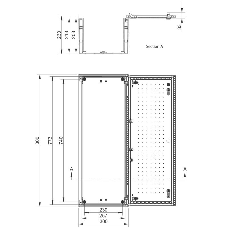 BRES-83 Uriarte Safybox BRES GRP 800H x 300W x 230mmD Wall Mounting Enclosure IP66