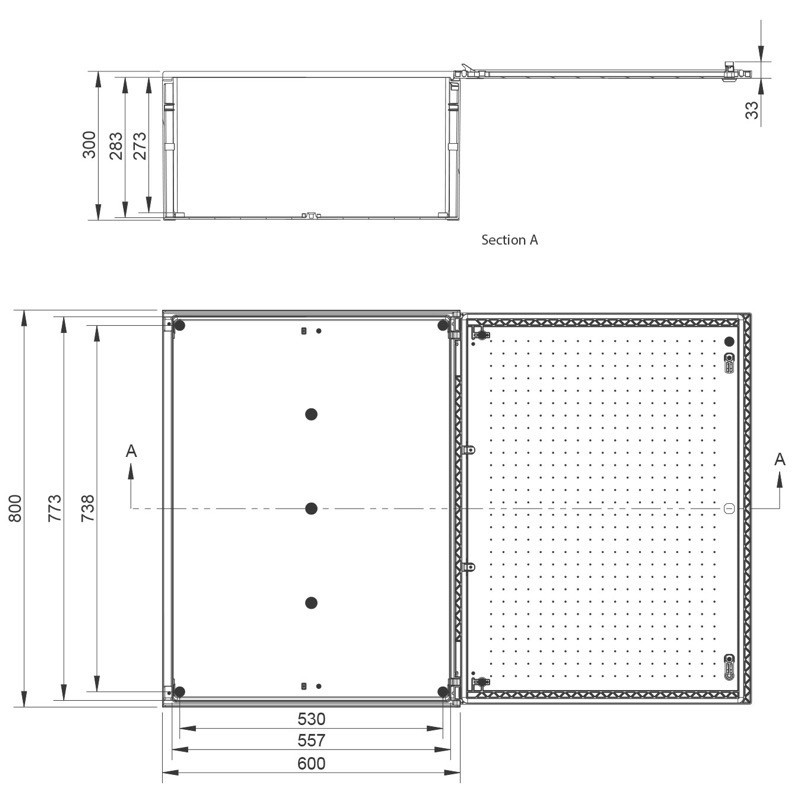 BRES-86P Uriarte Safybox BRES GRP 800H x 600W x 300mmD Wall Mounting Enclosure IP66 Polycarbonate Window