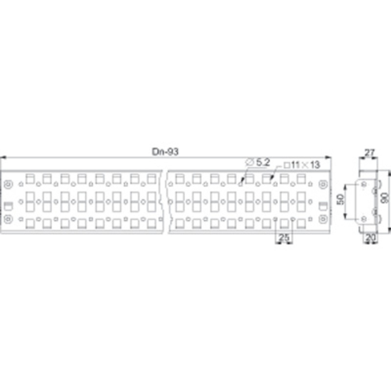 NSYSUCR65100 Schneider Spacial Pair of 1000mm Universal Mounting Rails 65mm Wide with 2 Rows of Fixings