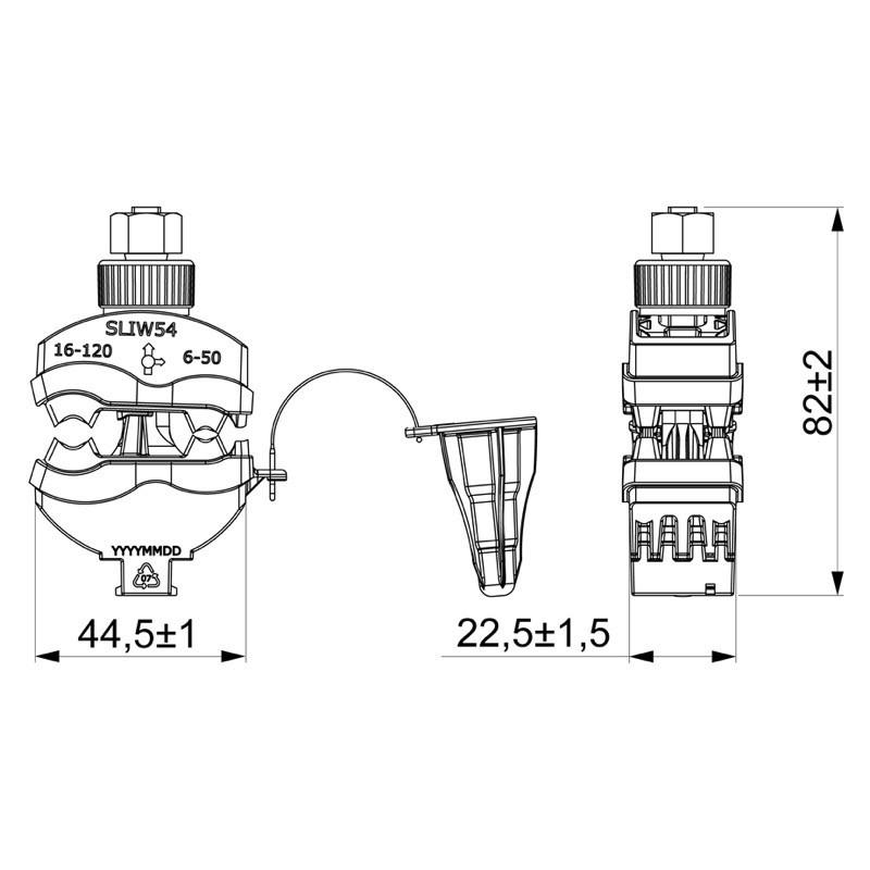 SLIW54 Ensto Insulation Piercing Connector for up to 120mm Aluminium or Copper Cable