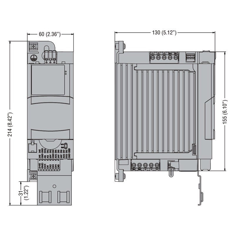 VLB30004A480 Lovato VLB3 Three Phase Variable Frequency Drive 400-480V 1.3A 0.37kW