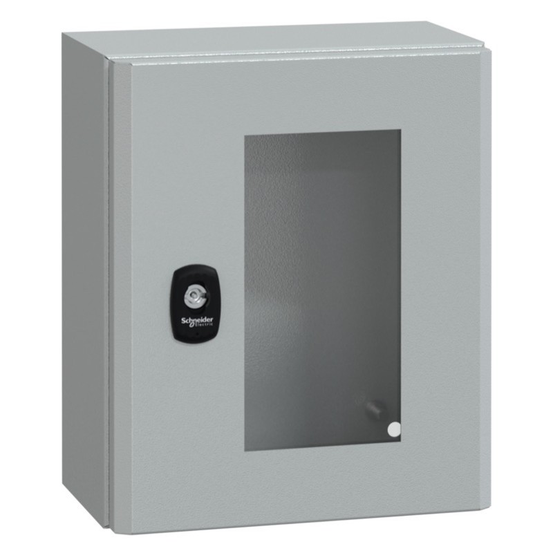 NSYS3D32515T Schneider Spacial S3D Mild Steel 300H x 250W x 150mmD Wall Mounting Enclosure IP66 Glazed Door