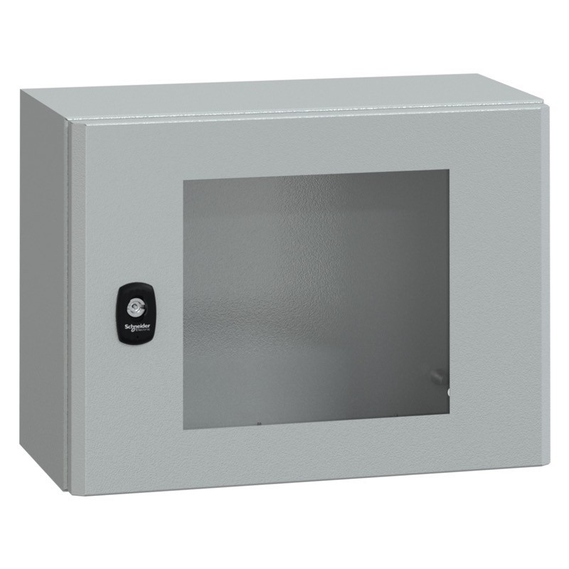 NSYS3D3420T Schneider PanelSeT S3D Mild Steel 300H x 400W x 200mmD Wall Mounting Enclosure IP66 Glazed Door