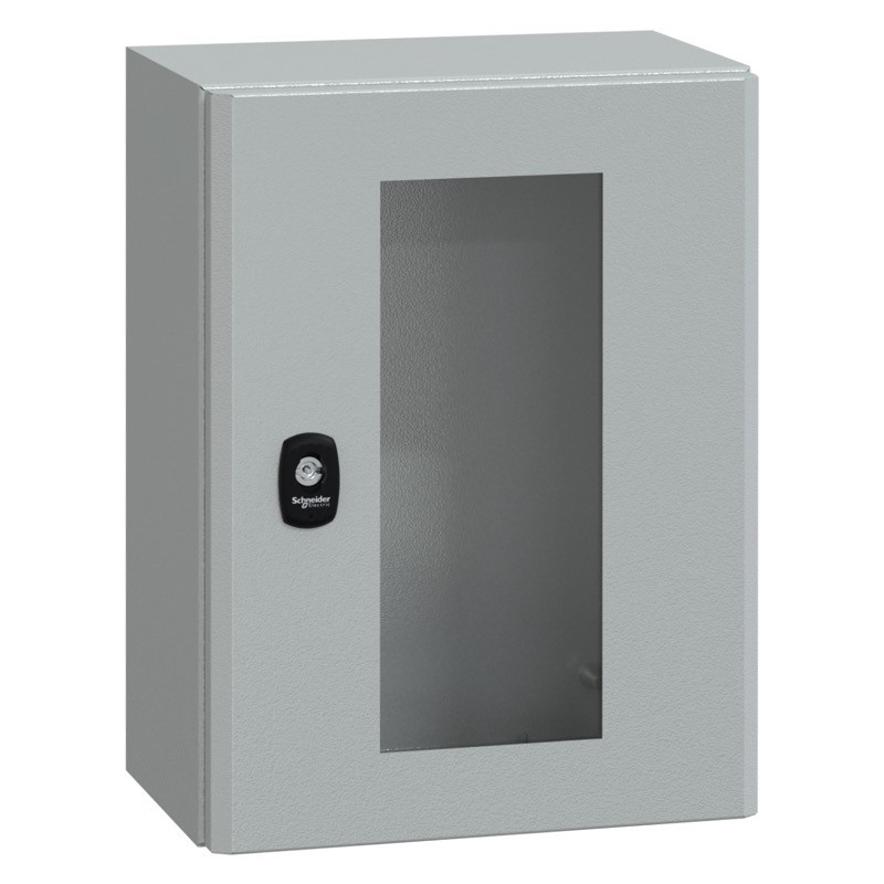 NSYS3D4320T Schneider Spacial S3D Mild Steel 400H x 300W x 200mmD Wall Mounting Enclosure IP66 Glazed Door