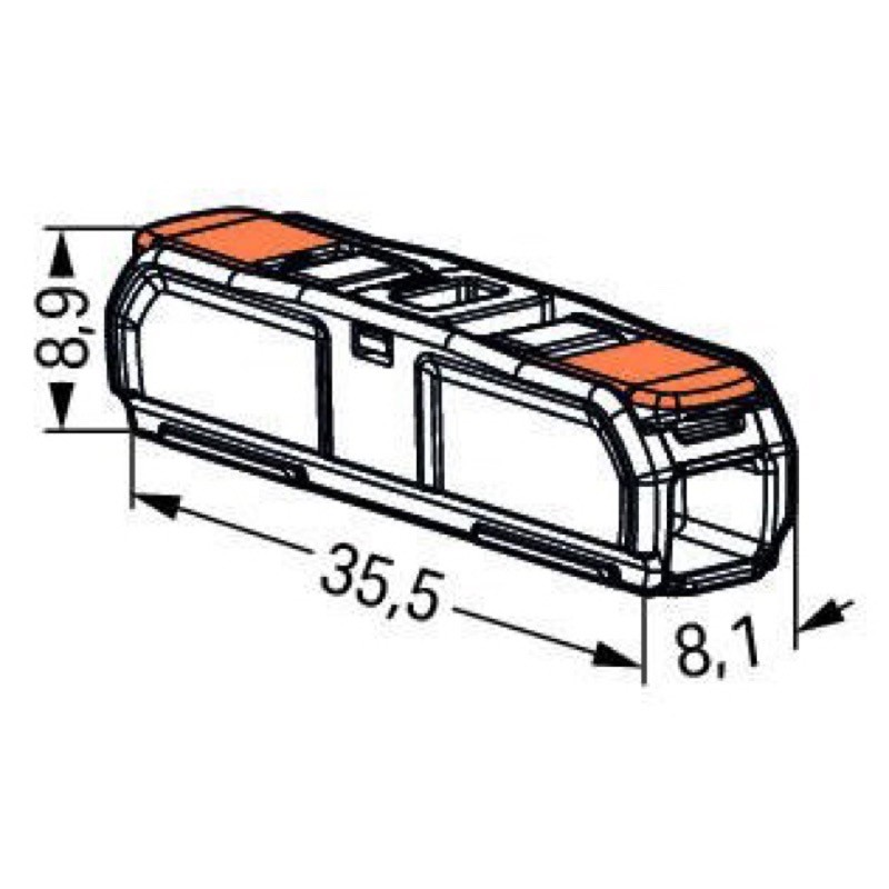 221-2411 WAGO 221 Series 2 Conductor Inline Splicing Connector with Lever Lock for Cable up to 4mm2 32A 60x Pieces