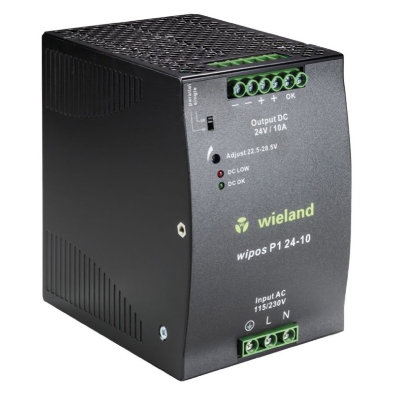 81.000.6140.0 Wieland wipos P1 Power Supply 10A 240W 115-230VAC Input Voltage 22.5-24.5VDC Output Voltage