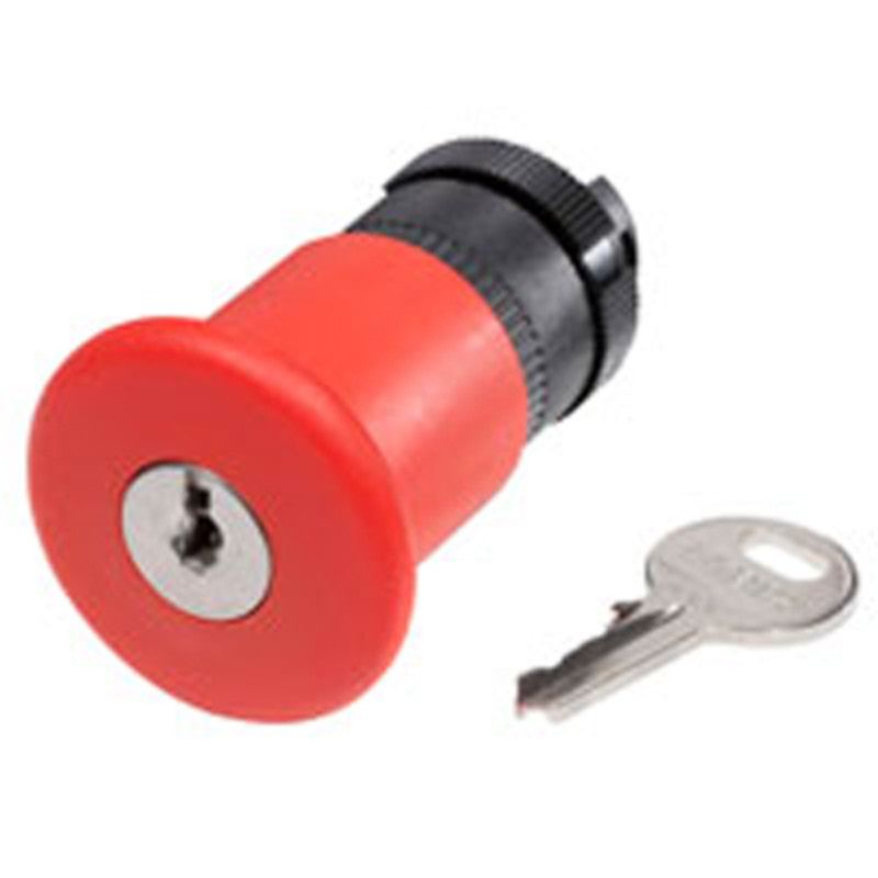 ZA2BS944 Schneider Harmony XAC 40mm Red Emergency Stop Pushbutton Actuator 22.5mm Black Bezel Key Release