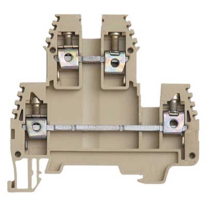 ERD4BEIGE IMO ER 4mm Beige Double DIN Rail Terminal for TS35 Rail Double Feed Through