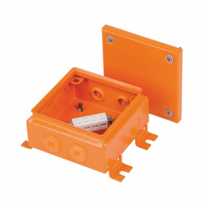 FPT1515FE46.4 Ensto Vulcano Mild Steel 150H x 150W x 80mmD Fire Protection Enclosure Lid IP65 Orange