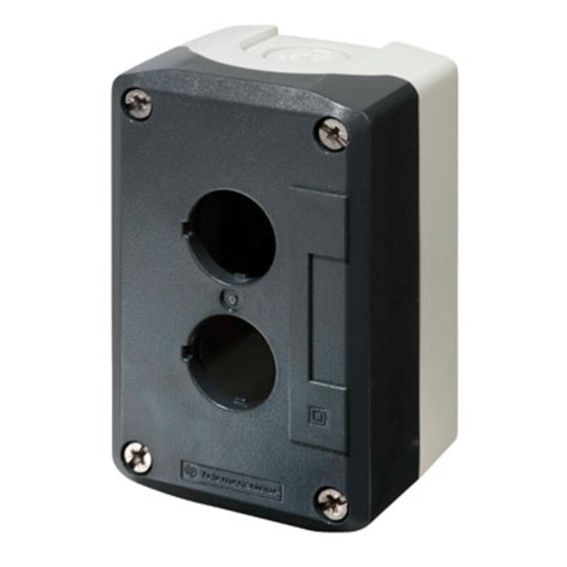 XALD02 Schneider Harmony XAL 2 Hole Empty Plastic Enclosure for 22.5mm Control Actuators IP66 Grey Lid