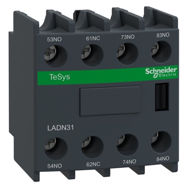 LADN31 Schneider TeSys D Auxiliary Contact Block 3 x N/O &amp; 1 x N/C Contacts Top Mounting