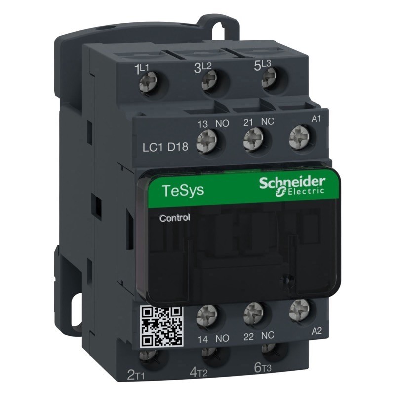 LC1D18P7 Schneider TeSys D Contactor 3 Pole 18A AC3 7.5kW 1 x N/C Auxiliary &amp; 1 x N/O Auxiliary 230VAC Coil