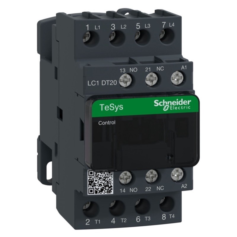 LC1DT20B7 Schneider TeSys D Contactor 4 x N/O Poles 20A AC1 1 x N/C Auxiliary &amp; 1 x N/O Auxiliary 24VAC Coil