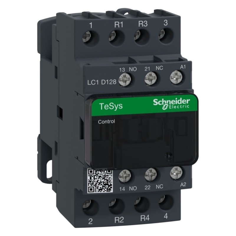 LC1D128BD Schneider TeSys D Contactor 2 x N/C &amp; 2 x N/O Poles 25A AC1 1 x N/C &amp; 1 x N/O Auxiliary 24VDC Coil