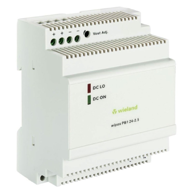 81.000.6330.0 Wieland wipos PB1 Power Supply 2.5A 60W 90-264VAC Input Voltage 24VDC Output Voltage