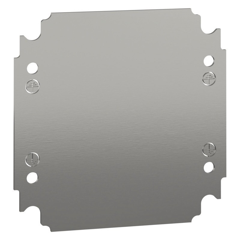 NSYMM22 Schneider Electric PanelSeT NSYMM Internal Mounting Plate Galvanised Steel Dimensions 150H x 150W x 2mmD